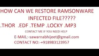 HOW TO RESTORE /DECRYPT .THOR FILE??????contact me?