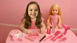 I DID A SHIMMERING MAKEUP ON ASEL DURU❗️GIRL BARBIE MAKEUP GAME❗️ #funny #toys #barbie #makeup