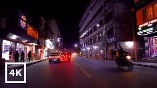 Driving in Kathmandu at Night | ASMR Binaural White Noise for Sleep and Study | 4K Nepal Tour