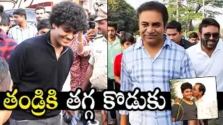 Like Father Like Son : Minister KTR & His Son Himanshu Visuals | F 1 E Racing Hyderabad| QubeTV News