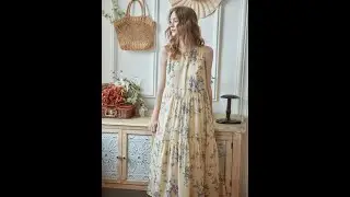 Simple Retro | Adele V-Neck Floral Printed Yellow Blouse | 2022 Spring/Summer