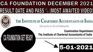 |CA Foundation December Result 2021 Date| Pass% December 2021|