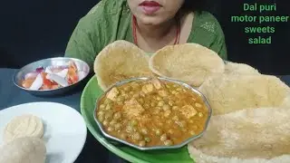 Eating show|dal puri,motor paneer,sweets salad|Foodie Ruby|asmr|mukbang|bigbites