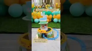 Train Running Theme Cake #thecakedelivery #trainrunningcake #traincake #rotatingcake #shorts