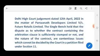 Arbitration Agreement- An Analysis  of recent Delhi HC Court Judgement 12 April 2022