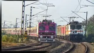 Unbelievable 90&deg; Curve Moment 😱 | Local Meets Express Train 🚆⚡