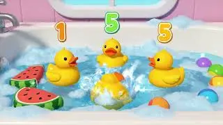Count 5 Little Ducks Bath Song 🛁 Sensory Playtime 🍉 CoComelon JJ's Animal Time - Nursery Rhymes