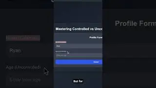 Controlled Vs Uncontrolled Inputs In React.js #reactjs #javascript