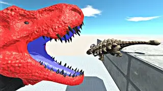 Dinosaurs Battle T Rex Superman Batman Ironman Hulk Flash Trap - Animal Revolt Battle Simulator