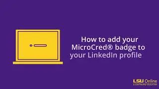 How to add your MicroCred Badge to LinkedIn