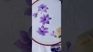 Beautiful purple Lily flower painting #short #painting #art #fabricpainting