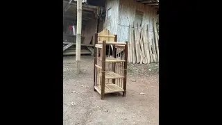 Cara Membuat Rak Sepatu dari Bambu~Kursi bambu ukie