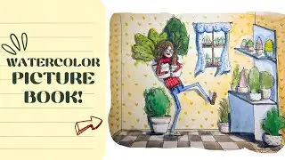 Painting a cozy children&rsquo;s book illustration ☕🌿 | Watercolor process