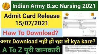 Indian Army MNS 2021,Indian Army B.sc Nursing admit card Release,Indian Army MNS admit card 2021