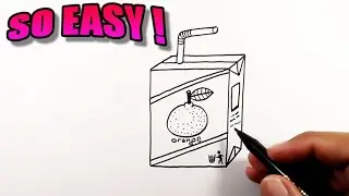 How to draw orange juice box | Easy Drawings