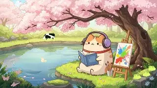 Chill Spring Study with Mochi Cat 📚🌸 Chill Lofi for Relaxation 🐱☕️ Calm Lofi for Study & Relax