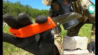 COLD STEEL FINN WOLF - ТЕСТ НА РАЗРУШЕНИЕ НОЖА - ДО СЛОМА - СТАЛЬ AUS8A - ОРАНЖЕВАЯ РУКОЯТКА