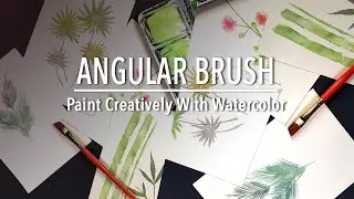 Angular brush painting | How to use angled brush for watercolour painting