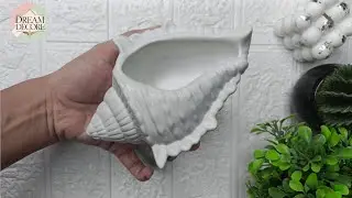 How to make concrete big conch sea shell candle holder. Concrete decore items.