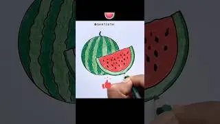 Watermelon Drawing🍉 Easy Drawings🍉 #watermelon #drawing #art #tarbuj #shorts