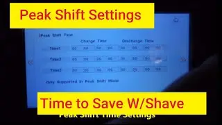 NHX Startup 6 System Settings Peak Shift Settings - Time