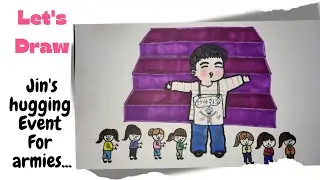Let Draw JIN'S hugging event 🖌🐹#bts #trending #youtube #viralvideo #freakyforfreaks #drawing