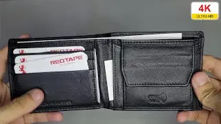Red Tape Men Leather Two Fold Wallet - Black | Unboxing 4K