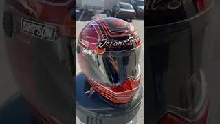 Outlaw bandit #simpsonmotorcyclehelmet finished up for #jeromebaker in Vegas. #custompaint #helmet