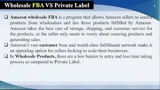 What is the Difference between Wholesale FBA and Private Label