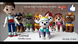 Cachorra Everest da Patrulha Canina em Feltro com Molde e Passo a Passo
