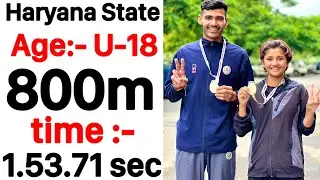 Haryana Athletics championship 2022 | final 800m race 1:53min | under 18 boys | #manjeetcoach