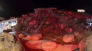 Magical Neon Waterfall 💜 Old Market Sharm El Sheikh | 8K VR 360 | Ночной Шарм, водопад на рынке.