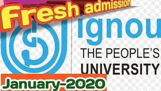 IGNOU Fresh Admission for January 2020 in Bengali/ইগনু/ best distance learning university