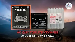B&igrave;nh ắc quy Toplite YTX14-BS | Ắc quy m&ocirc;t&ocirc; ph&acirc;n khối lớn