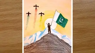 6 September Drawing🇵🇰| How to Draw Defence day Step by Step| Pakistan Defence Day Drawing Easy