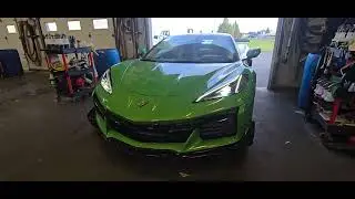 ALL NEW 2026 CHEVROLET CORVETTE C8 Z06 3LZ IN THE NEW GREEN COLOR HEADING TO WASH FOR THE SHOWROOM 