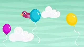Cartoon the bird is flying with Many color balloon || Canva Premium free Elements