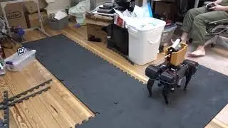 Walking my Mech Warfare quadruped robot around and shooting a target