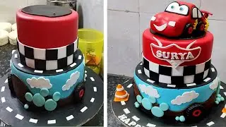 Amazing Car Cake Design |Two Tire Fondant Birthday Cake | On The Top Car Decorating