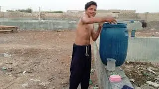 Blue salwar swimming tubewell cute boy young man 