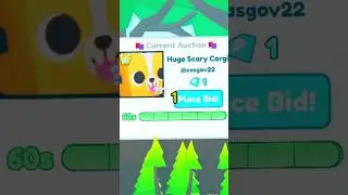AUCTIONING a huge SCARY CORGI for 1 diamond #roblox #petsimulator #petsimx #auction #shorts #short