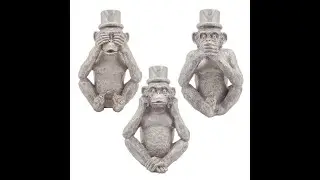 Outdoor Monkey Accent Decor, Set Of 3, Silver
