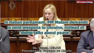 #Italy PM #Meloni rejects bid on #Ukraine-Peace, and asks parliament further weapons-sending to war