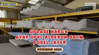 Latest price for Alderon 860mm double layer UPVC roof, November 2025