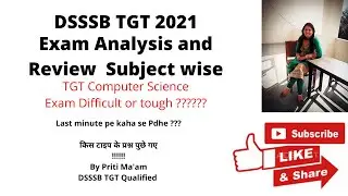 DSSSB TGT Computer Science Exam Analysis | Unit Wise | 1 Aug 2021