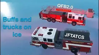 Buffs and trucks on the ice. Engine 121 and TL-3 drifting on the ice, ft. @Quincyfirebuff2.0 as TL-3