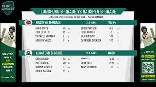 Longford B-Grade v Hadspen B-Grade