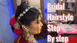 Bridal hairstyles step by step | easy bridal bun hairstyles for long hair
