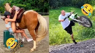 Try Not To Laugh 😂 Funniest Horse & Bike Fails Compilation