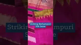 Radiant orange and contrast pink &mdash; Authentic Berhampuri silk handloom saree for wedding party wear